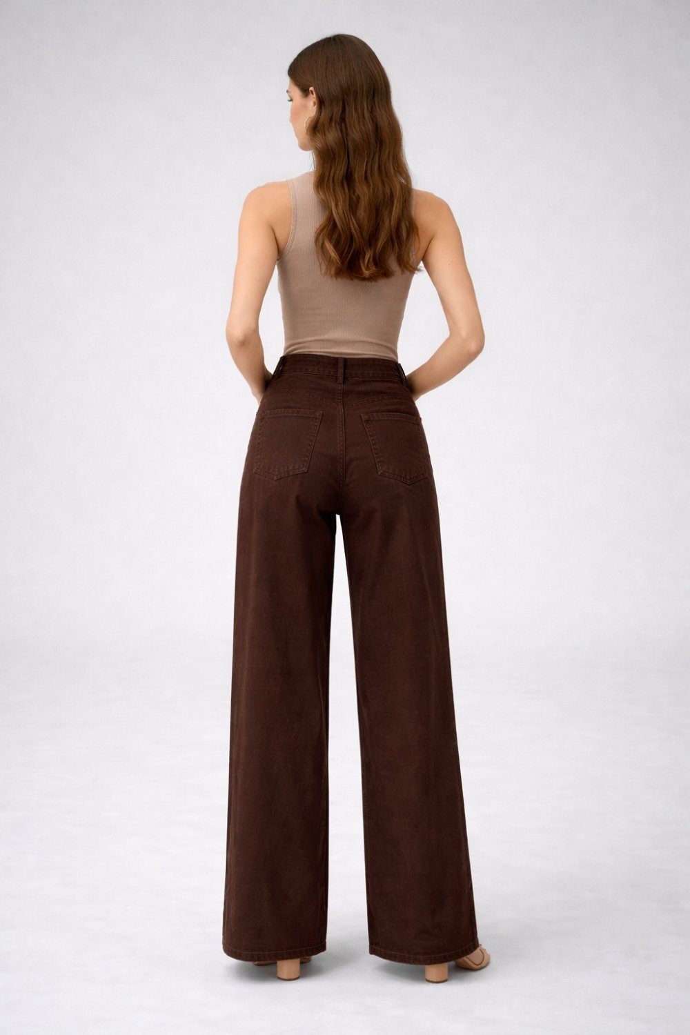 MerWish Western Denim Pantolon KAHVERENGİ - 3