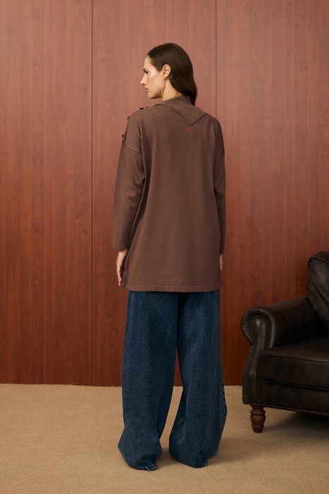MerWish Yaka Verev Tunik KAHVE - 4