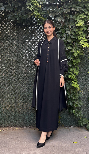 Miss Dalia Gömlek Yaka Düğmeli Kolsuz Elbise BLACK - 2