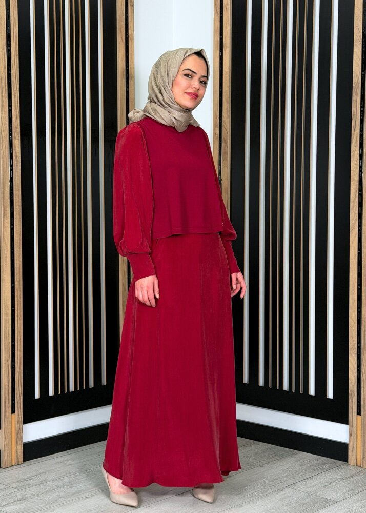 Miss Dalida A Kesim Cupro Etek Cherry