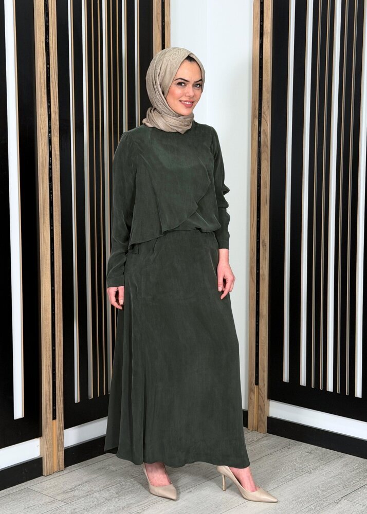 Miss Dalida A Kesim Cupro Etek KHAKİ