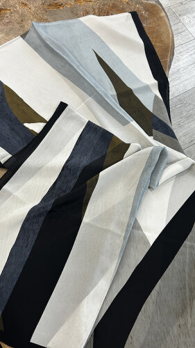 Miss Dalida Asimetrik Desenli Şal GREY - 2