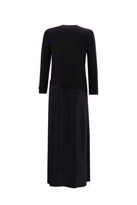 Miss Dalida Asimetrik Kesim Cupro Triko Elbise BLACK - 2