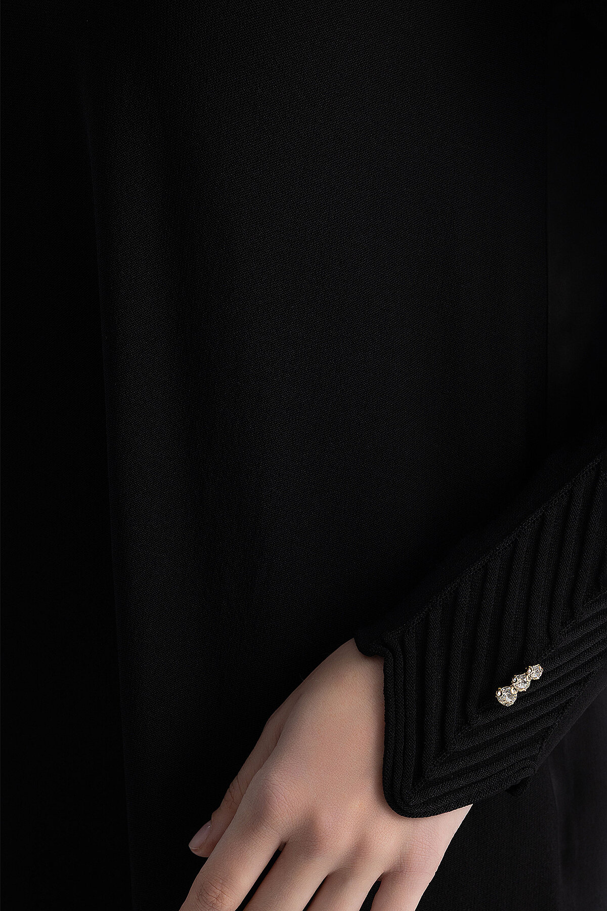 Miss Dalida Balıksırtı Detaylı Triko Tunik BLACK - 7