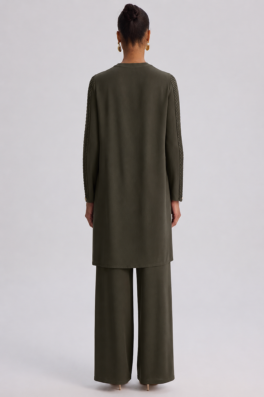 Miss Dalida Balıksırtı Detaylı Triko Tunik KHAKİ - 4