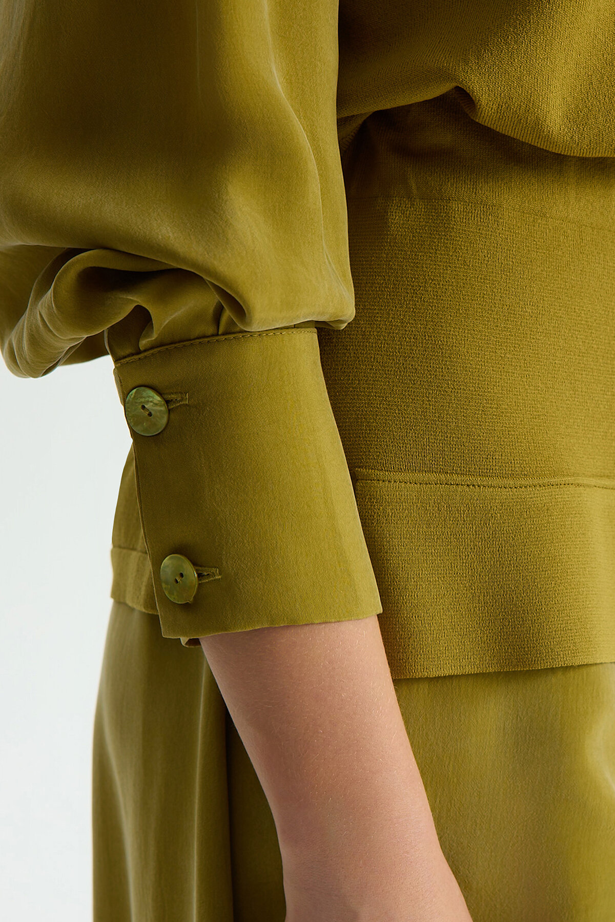 Miss Dalida Balon Cupro Kollu Triko Tunik Amber - 3