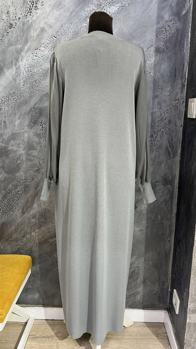 Miss Dalida Balon Kollu Uzun Elbise Viale/Grey - 7