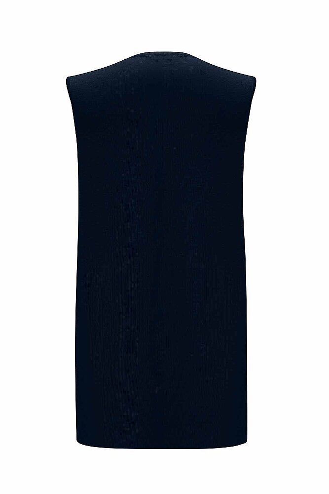 Miss Dalida Basic Kolsuz Triko Tunik Oası-Dark Navy - 2