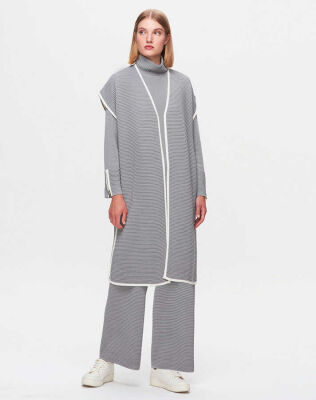 Miss Dalida Bekletmeli Bol Paça Triko Pantolon GREY - 2