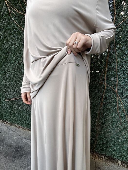 Miss Dalida Beli Kemerli Klasik Tunik BEİGE - 4