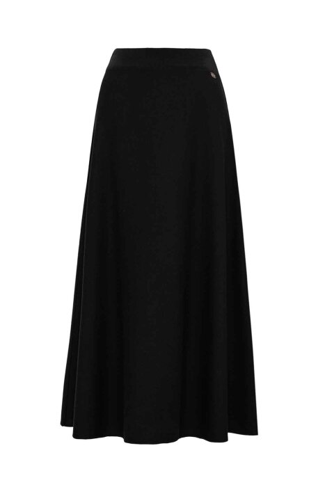 Miss Dalida Beli Lastikli A Kesim Triko Etek BLACK - 1