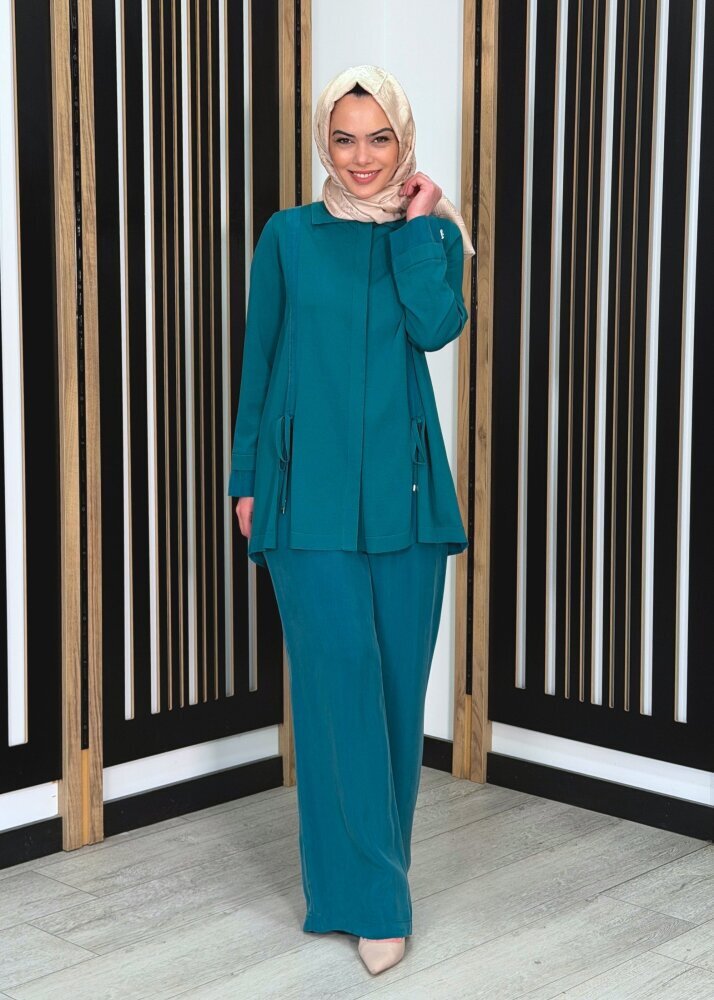 Miss Dalida Bol Paça Basic Cupro Pantolon North Sea - 3