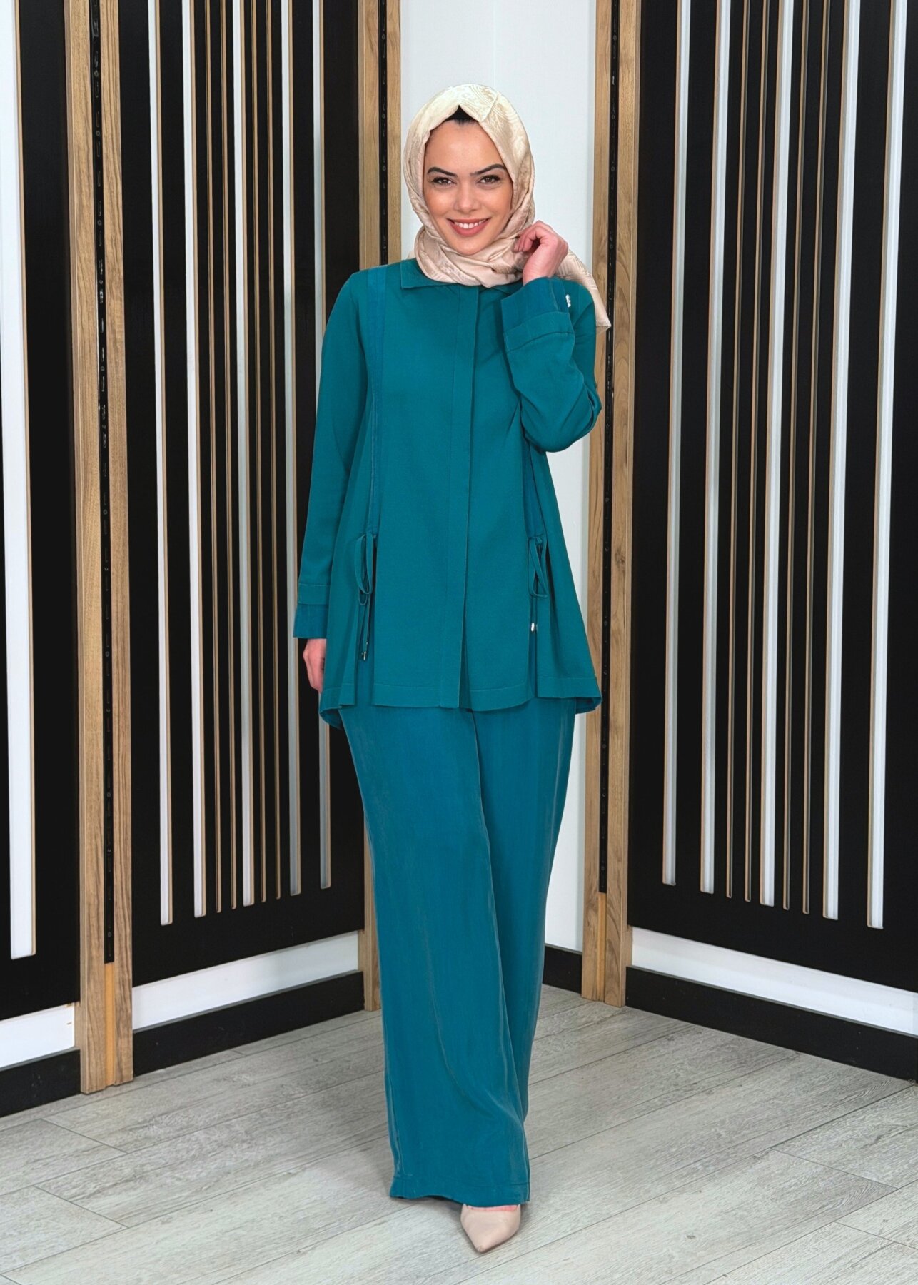 Miss Dalida Bol Paça Basic Cupro Pantolon North Sea - 3