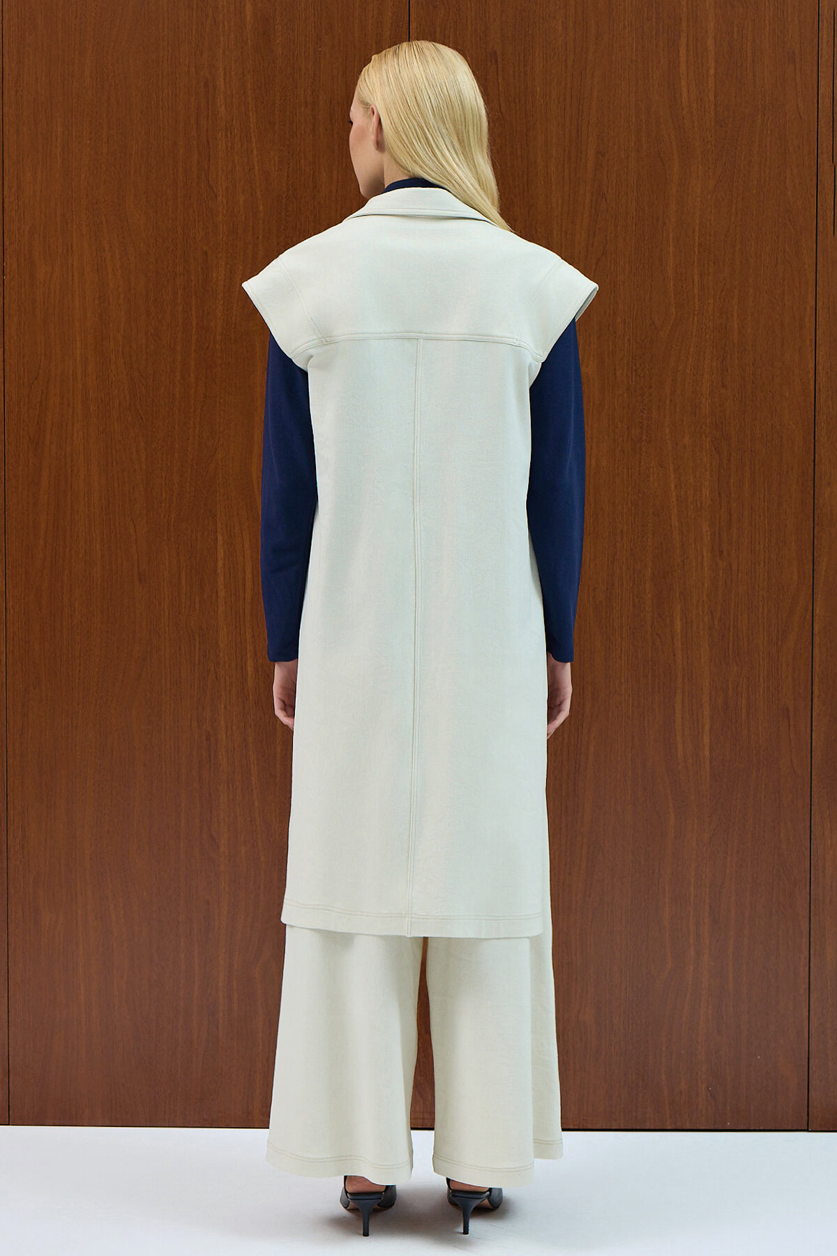 Miss Dalida Bol Paça Basic Denim Pantolon EKRU - 4