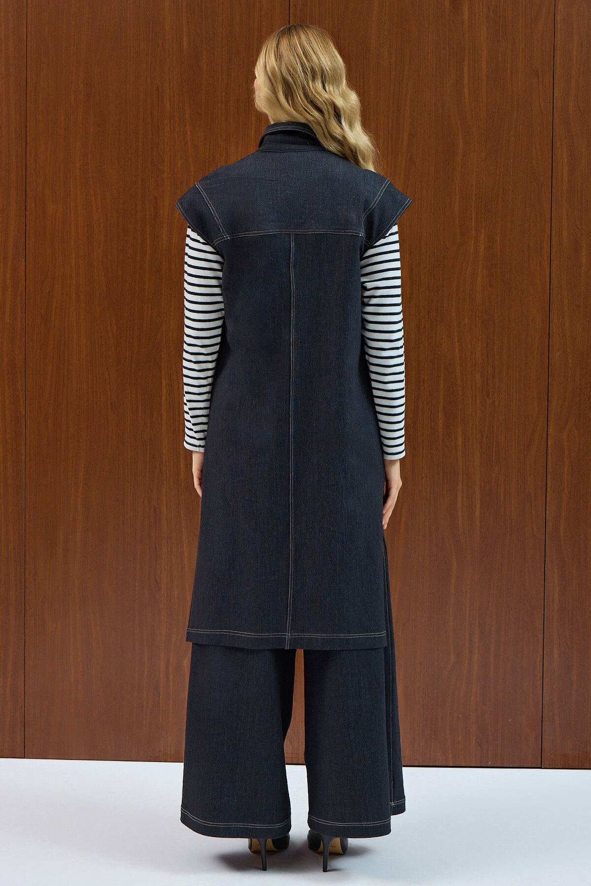 Miss Dalida Bol Paça Basic Denim Pantolon Navy - 3