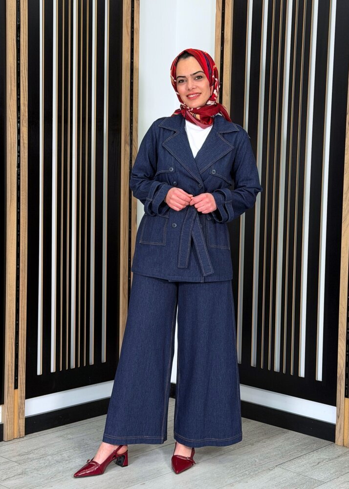 Miss Dalida Bol Paça Basic Denim Pantolon Navy