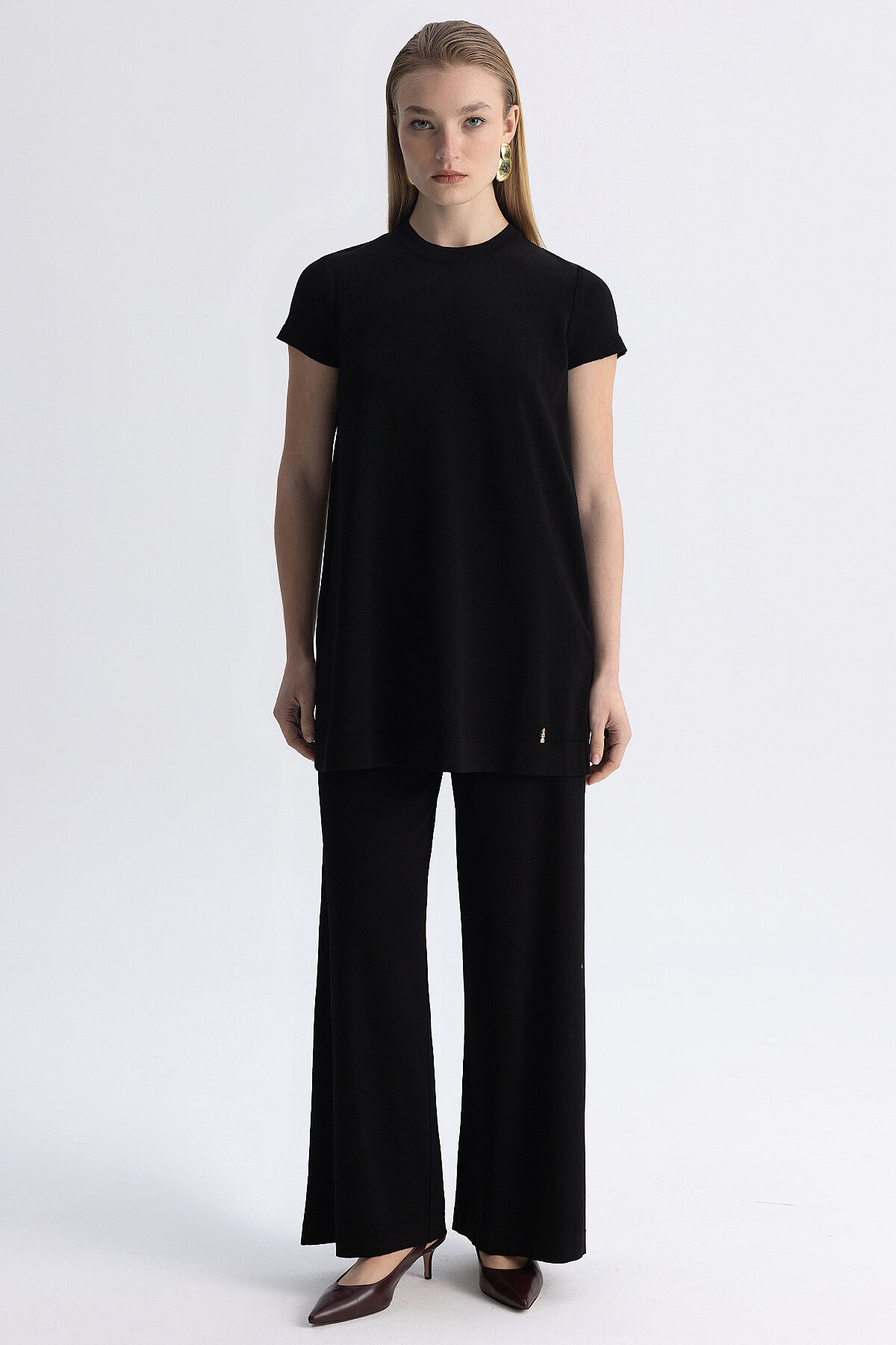 Miss Dalida Bol Paça Basic Triko Pantolon BLACK - 3