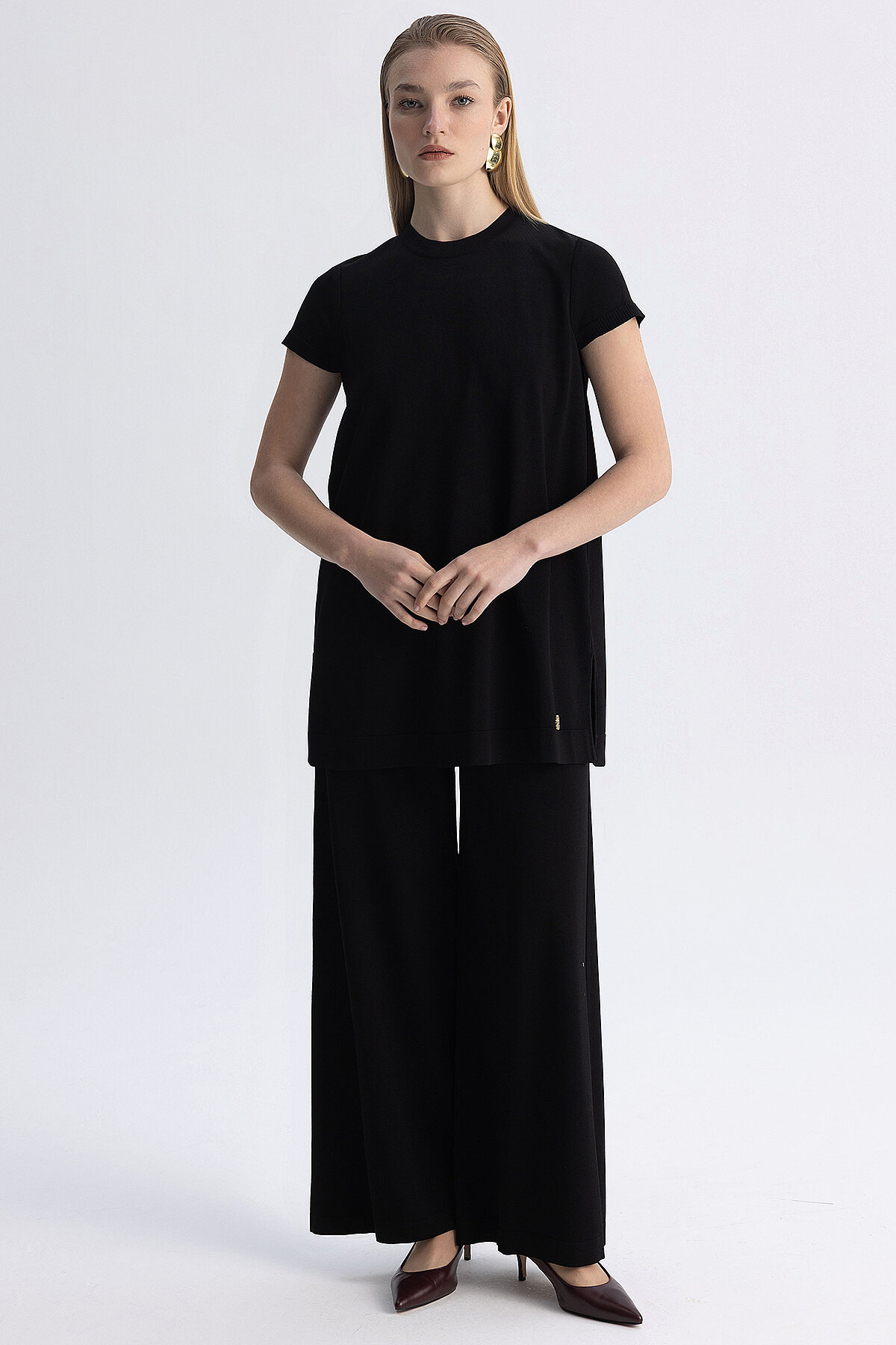 Miss Dalida Bol Paça Basic Triko Pantolon BLACK - 4