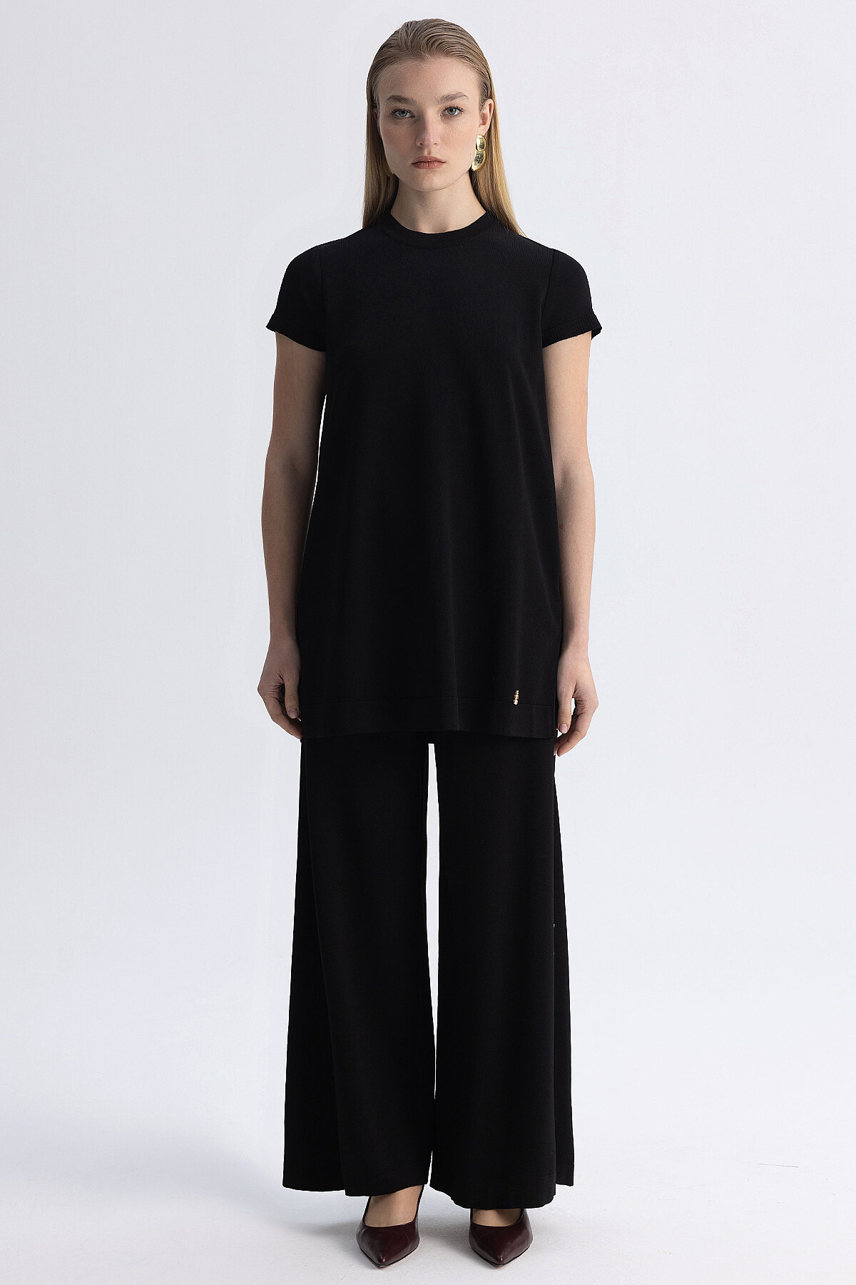 Miss Dalida Bol Paça Basic Triko Pantolon BLACK - 5