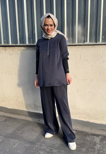 Miss Dalida Bol Paça Cupra Pantolon LACİVERT - 3