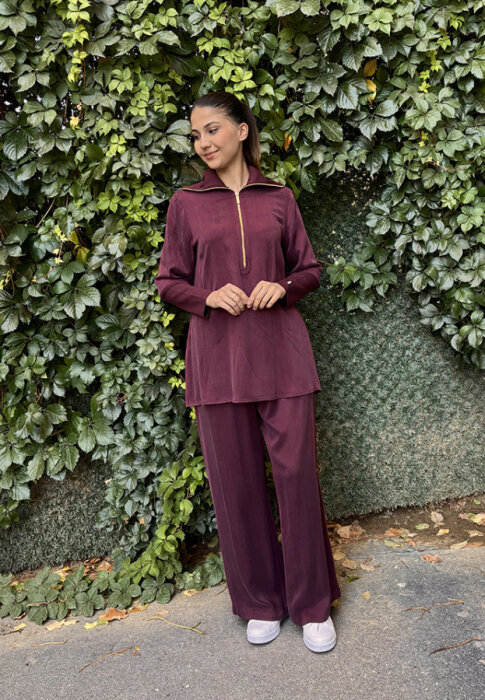 Miss Dalida Bol Paça Cupra Pantolon Plum - 2