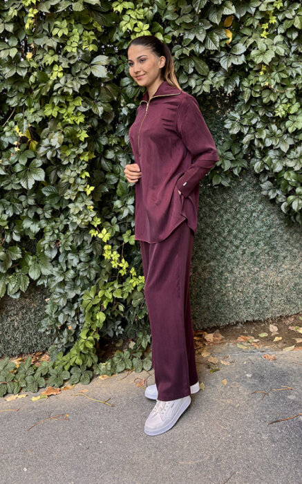 Miss Dalida Bol Paça Cupra Pantolon Plum - 3