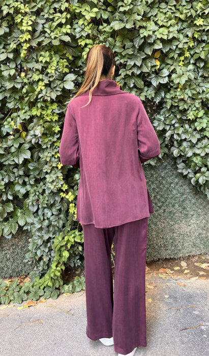 Miss Dalida Bol Paça Cupra Pantolon Plum - 4