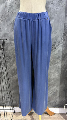 Miss Dalida Bol Paça Cupro Pantolon BLUE - 6