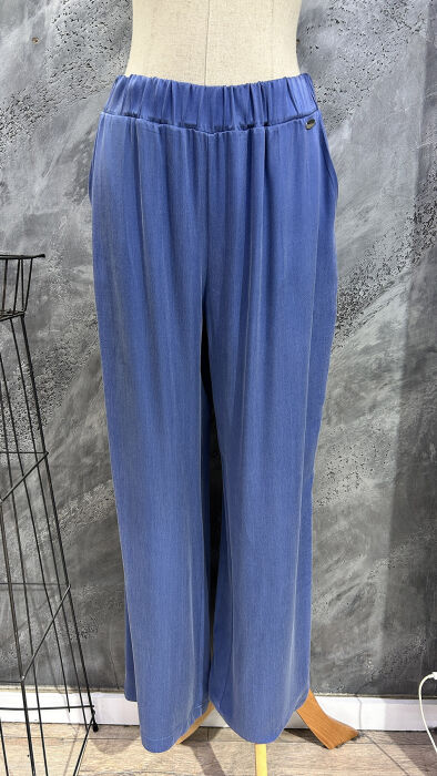 Miss Dalida Bol Paça Cupro Pantolon BLUE - 6