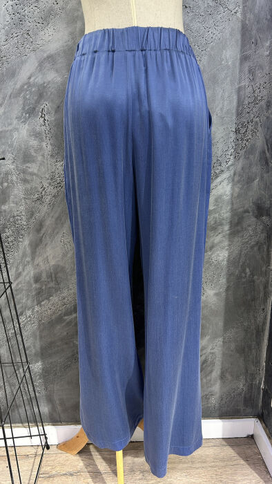 Miss Dalida Bol Paça Cupro Pantolon BLUE - 5