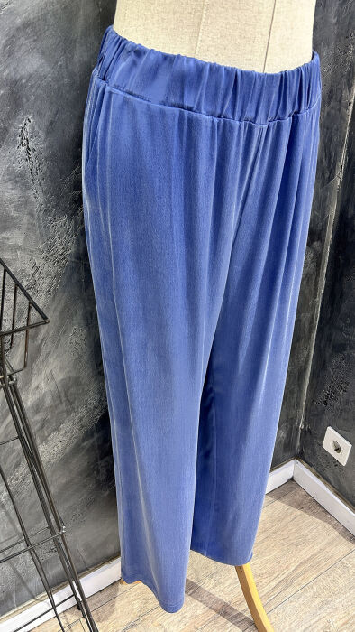 Miss Dalida Bol Paça Cupro Pantolon BLUE - 7