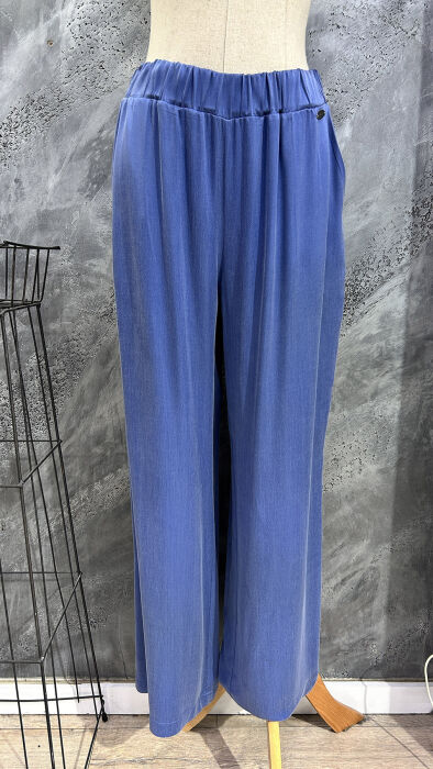 Miss Dalida Bol Paça Cupro Pantolon BLUE - 4