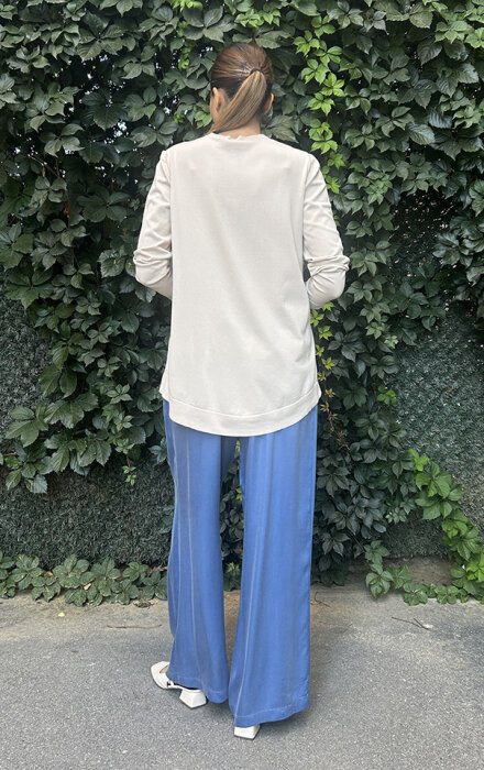 Miss Dalida Bol Paça Cupro Pantolon BLUE - 2