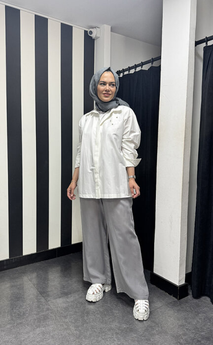 Miss Dalida Bol Paça Cupro Pantolon GREY - 1