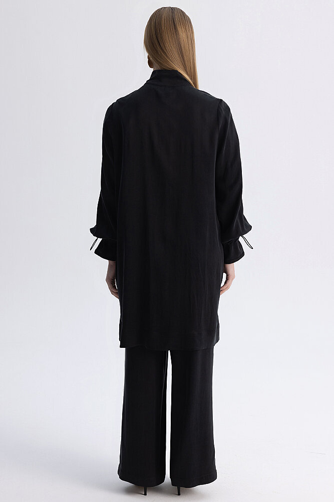 Miss Dalida Bol Paça Klasik Cupro Pantolon BLACK - 7