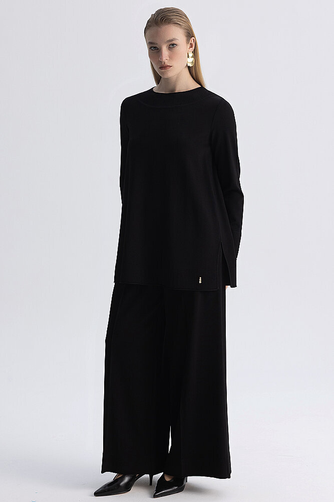 Miss Dalida Bol Paça Triko Pantolon BLACK - 3