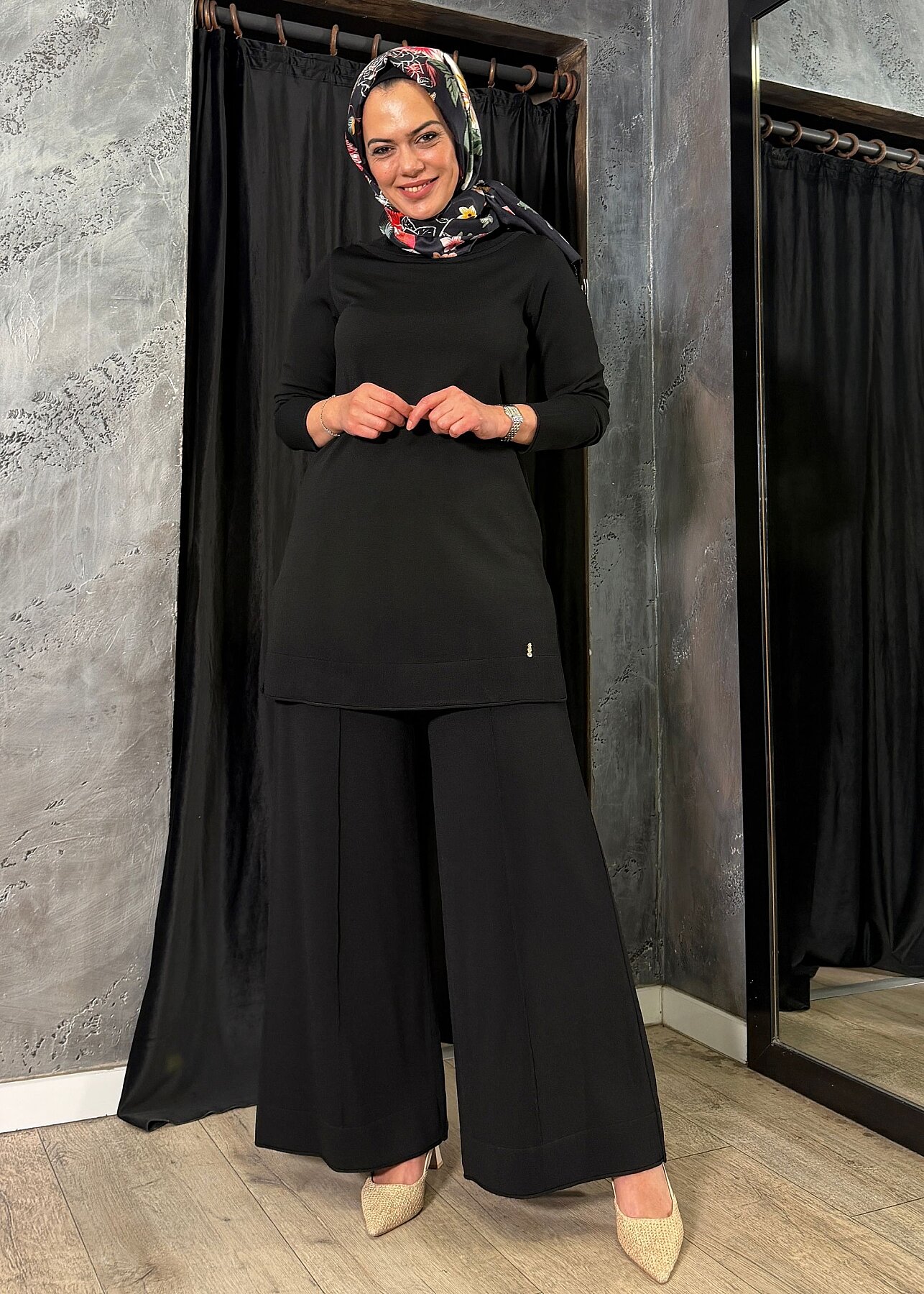 Miss Dalida Bol Paça Triko Pantolon BLACK - 1