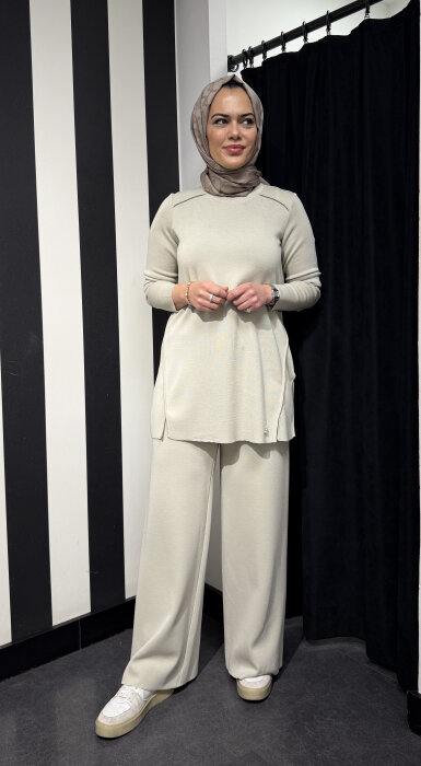 Miss Dalida Bol Paça Triko Pantolon Elsa/Stone - 1