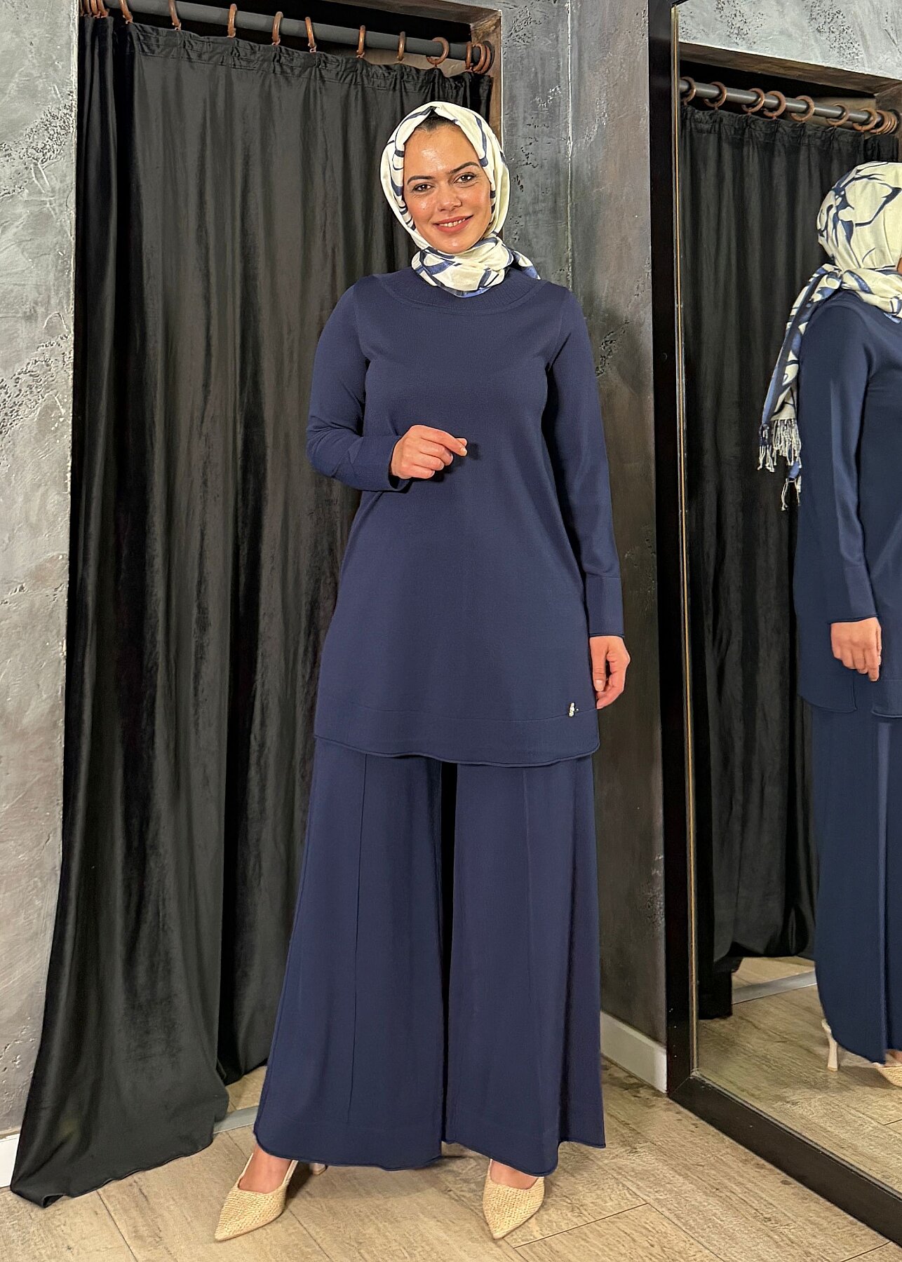 Miss Dalida Bol Paça Triko Pantolon Navy - 5