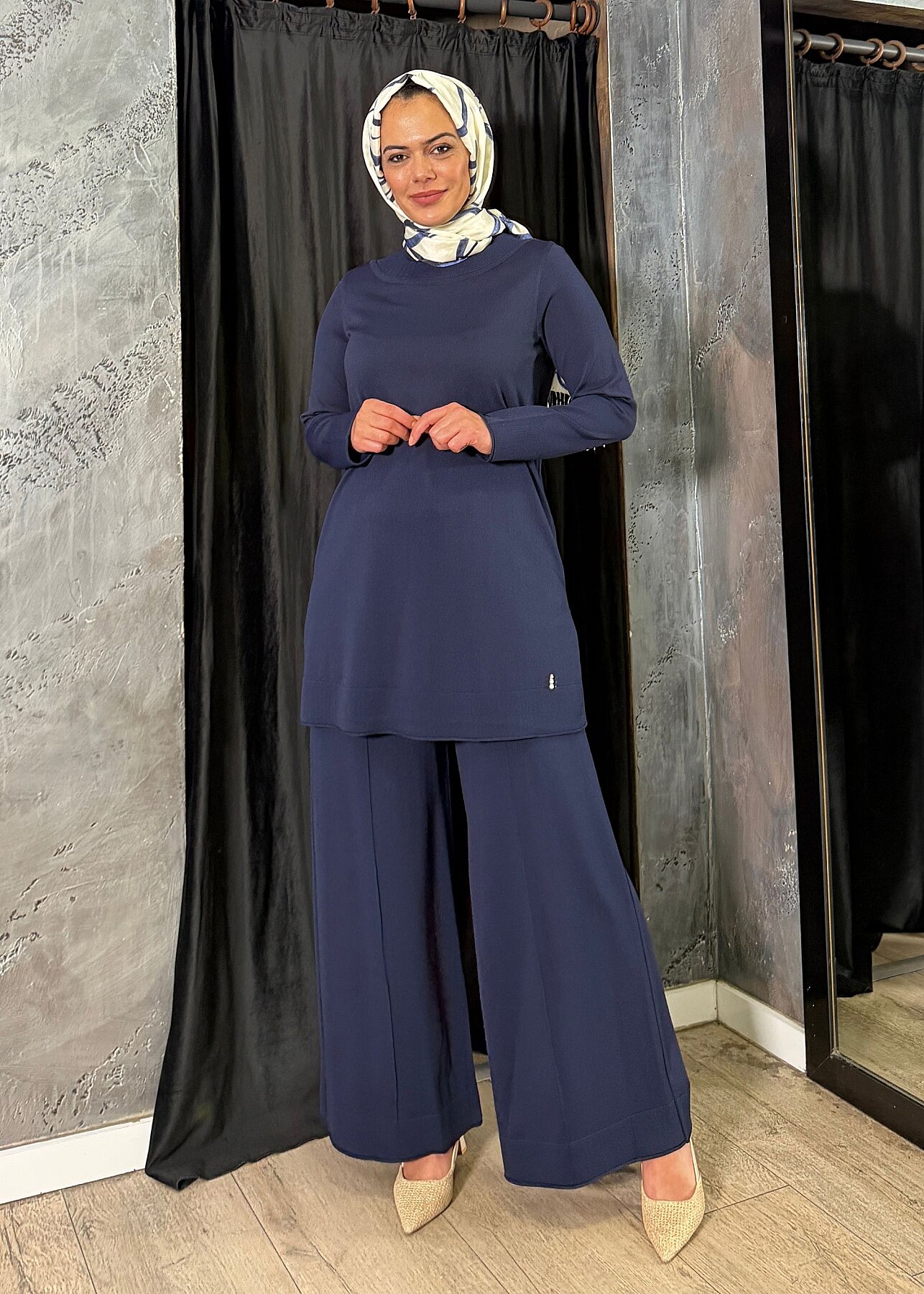 Miss Dalida Bol Paça Triko Pantolon Navy - 8