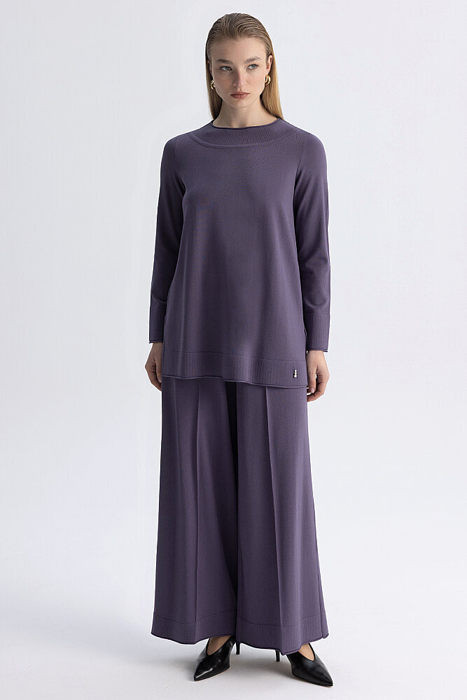 Miss Dalida Bol Paça Triko Pantolon Purple - 2