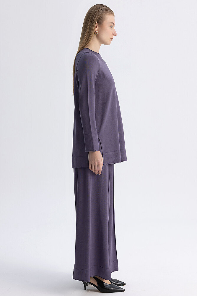 Miss Dalida Bol Paça Triko Pantolon Purple - 4