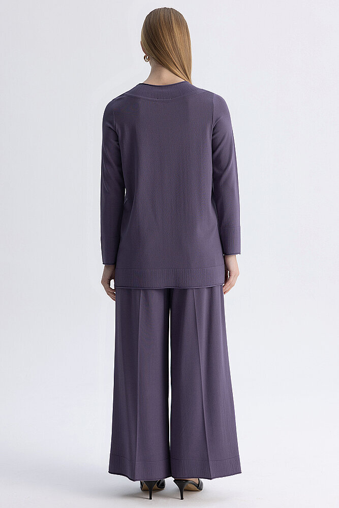 Miss Dalida Bol Paça Triko Pantolon Purple - 5