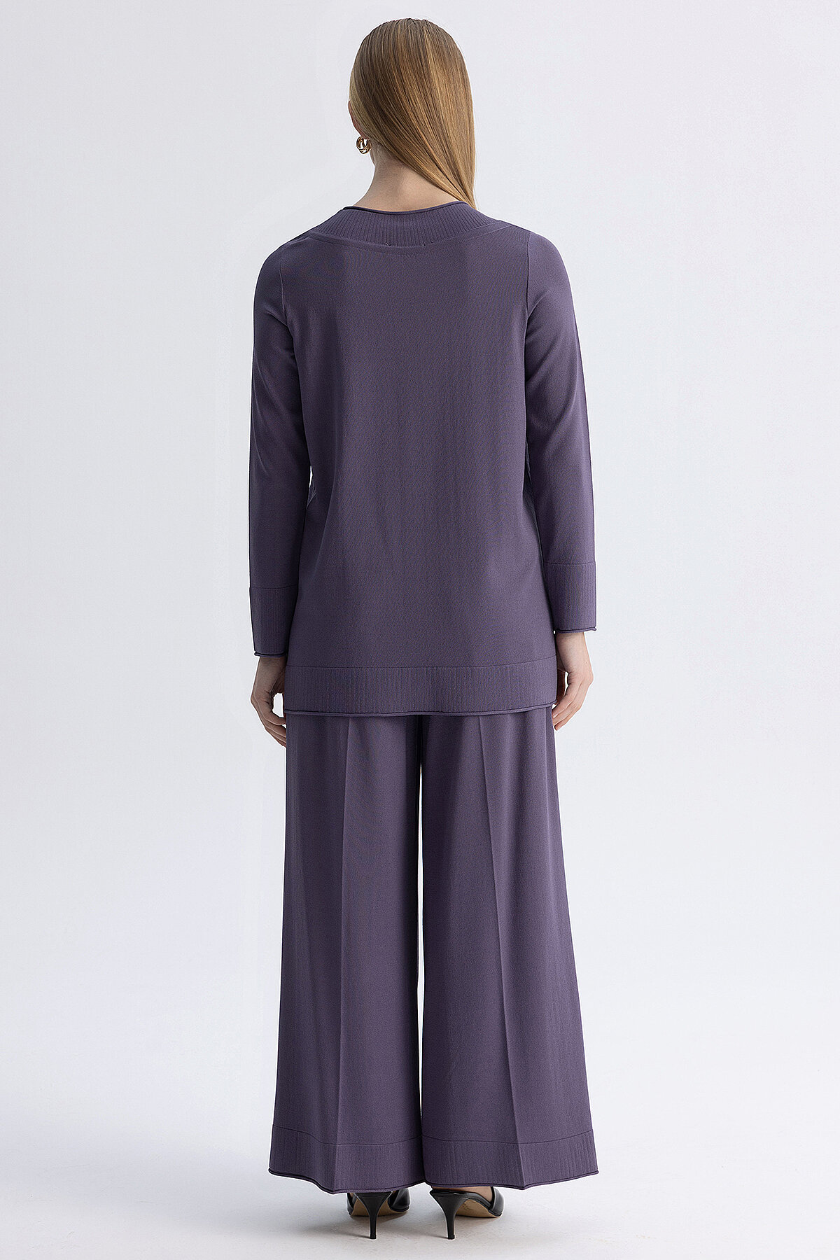 Miss Dalida Bol Paça Triko Pantolon Purple - 5