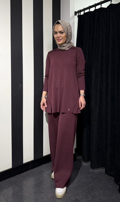 Miss Dalida Bol Paça Triko Pantolon TOGA-BORDO - 5