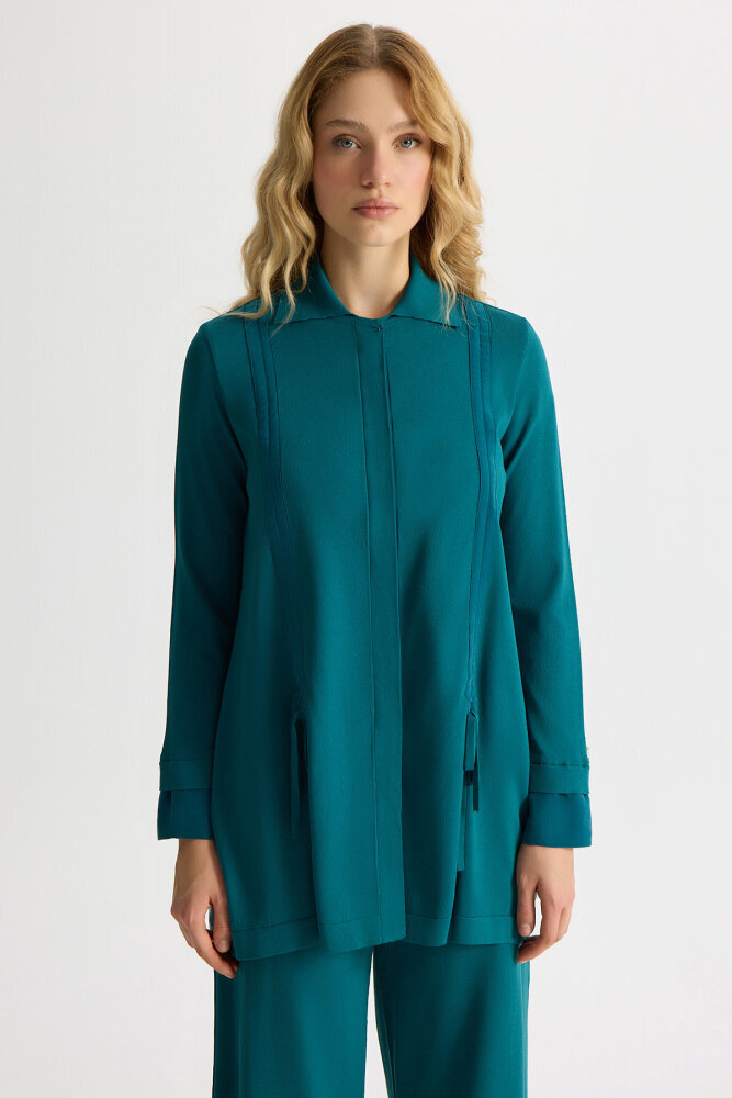 Miss Dalida Büzgü Detaylı Triko Gömlek North Sea