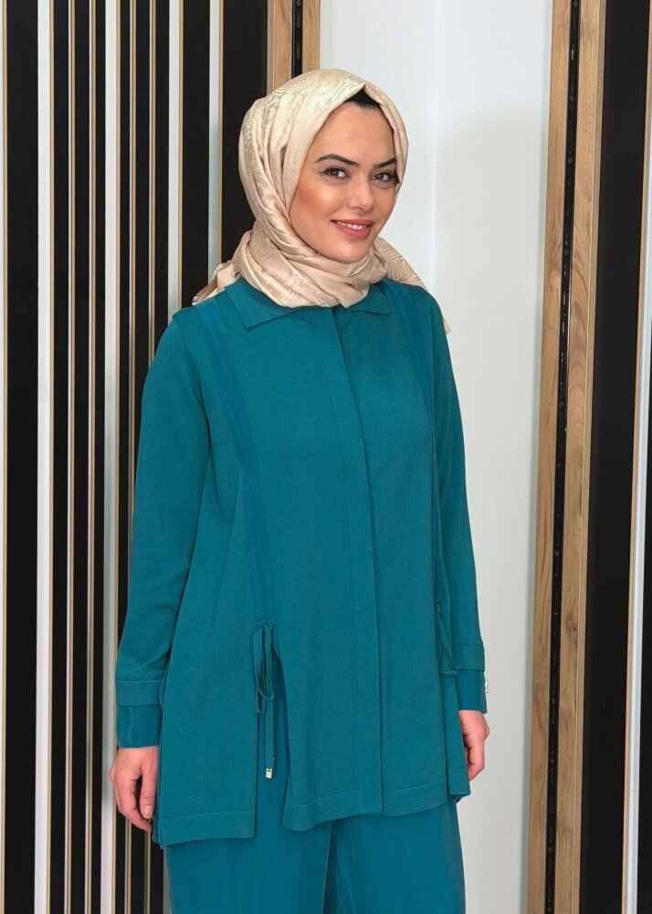 Miss Dalida Büzgü Detaylı Triko Gömlek North Sea - 2