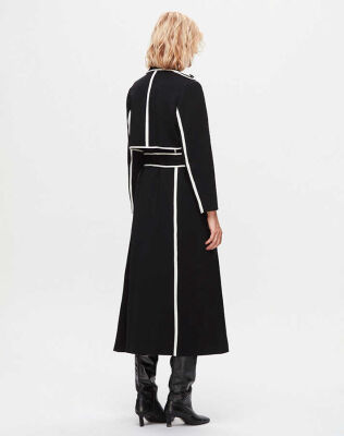 Miss Dalida Çelik Örgü Triko Trençkot BLACK - 3