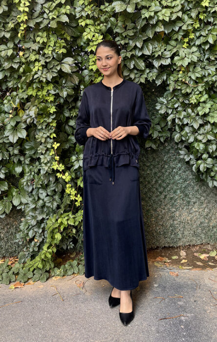 Miss Dalida Cepli Cupra Etek LACİVERT - 2