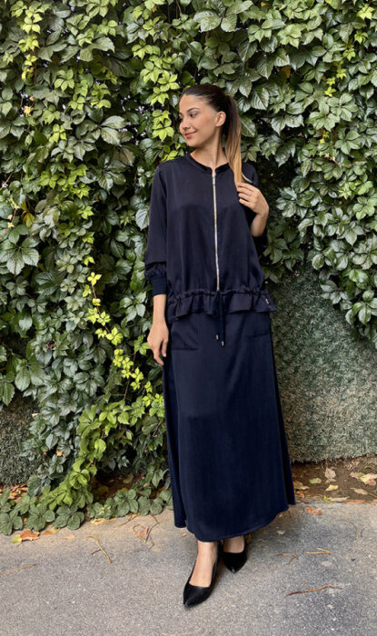 Miss Dalida Cepli Cupra Etek LACİVERT - 3